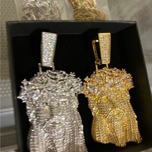 Gold and Silver Jesus Pendants